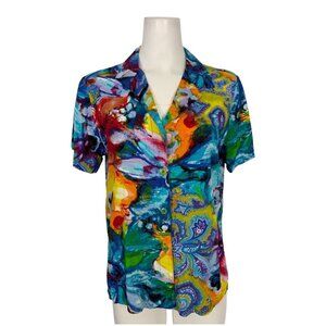 Jams World Hawaiian Shirt S Watercolors Floral